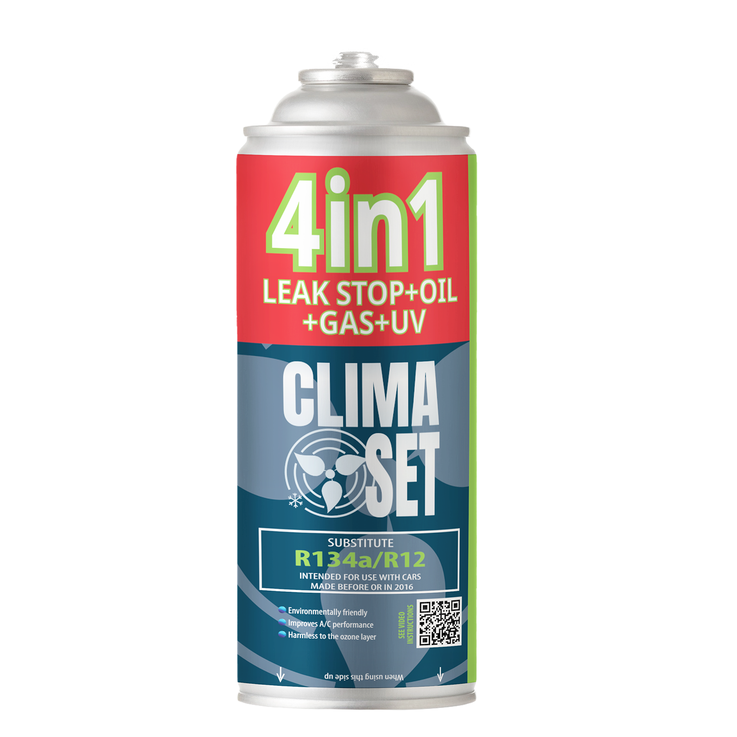 climaset-4w1 R134a Clima Set 4u1 rashladno sredstvo - punjenje auto klime - Slika 1