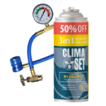 Punjenje auto klime - rashladno sredstvo R134a Clima Set 3u1 XL crijevo s manometrom