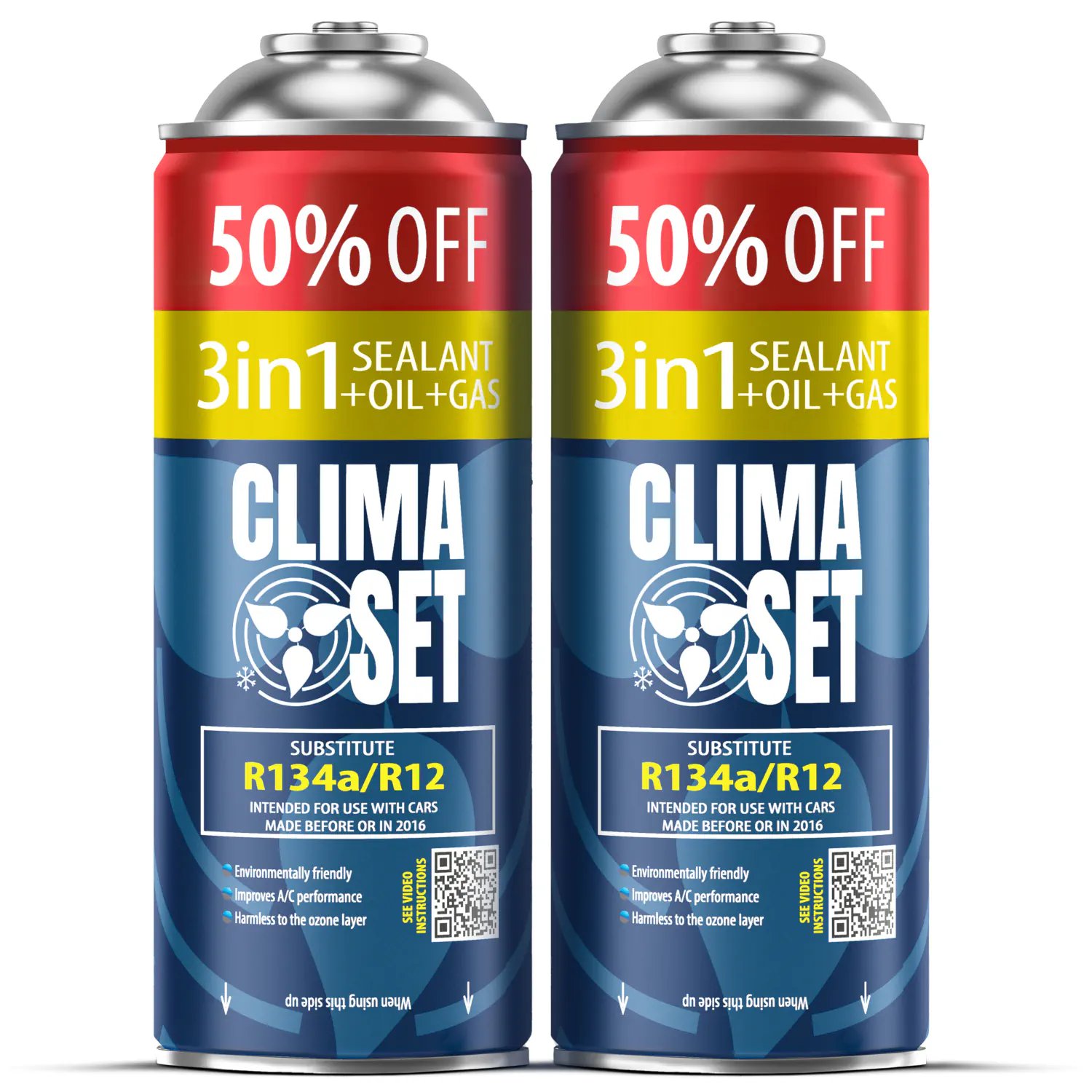 5905997711692 Punjenje auto klime - rashladno sredstvo R134a 2x Clima Set 3u1 - Slika 1