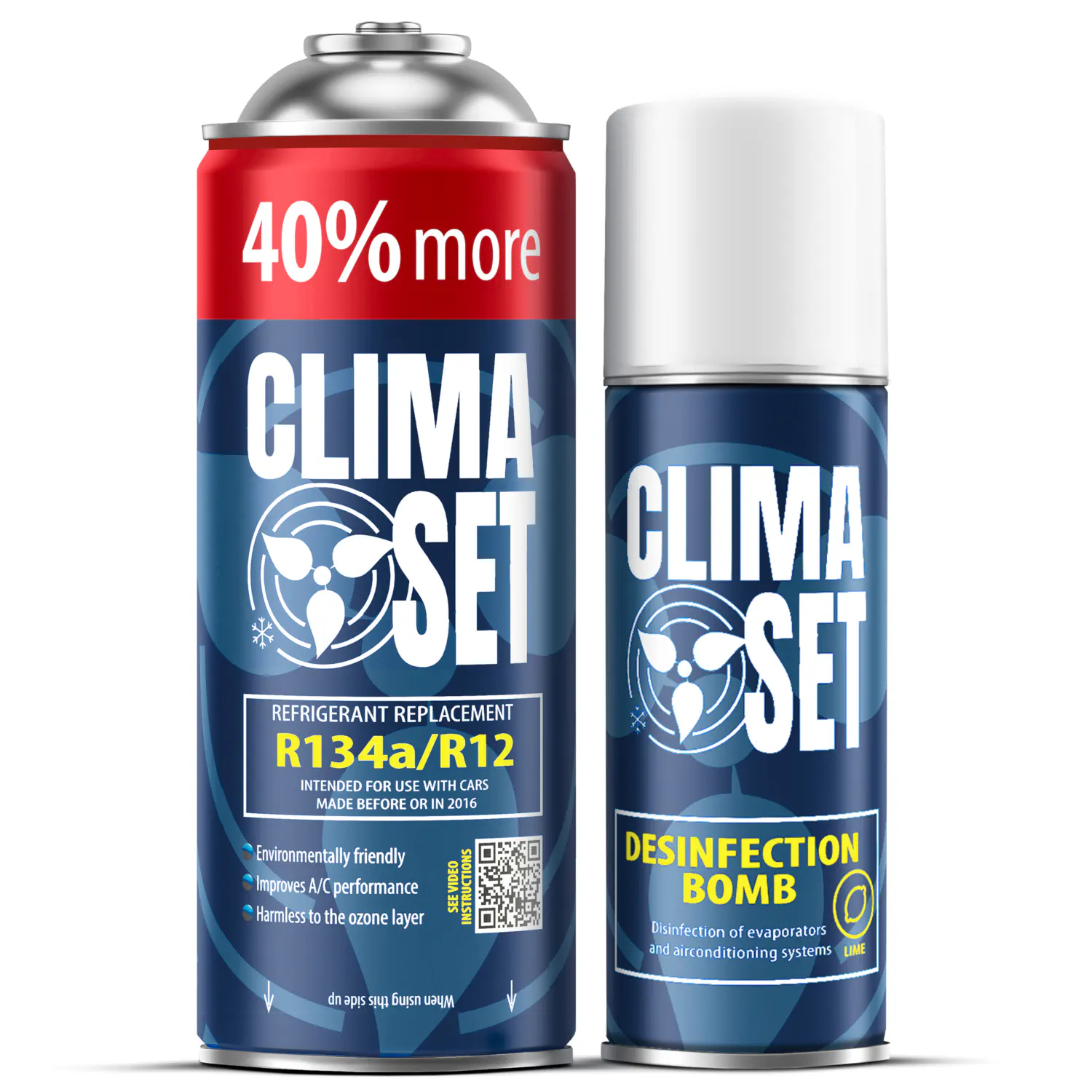 5905997711753 ClimaSet Plin&ulje R134a (235g), Perfect Disinfection Bomb Dollar 200 ml - Slika 1