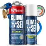 ClimaSet Plin&ulje R134a (235g), Crijevo s manometrom, Perfect Disinfection Bomb Dollar 200 ml