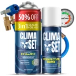 ClimaSet 3in1 R134a (235g), Crijevo s manometrom, Perfect Disinfection Bomb Dollar 200 ml