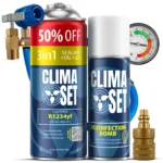 ClimaSet 3in1 R1234yf (235g), Crijevo s manometrom, Adapter R1234yf, Perfect Disinfection Bomb Lime 200 ml