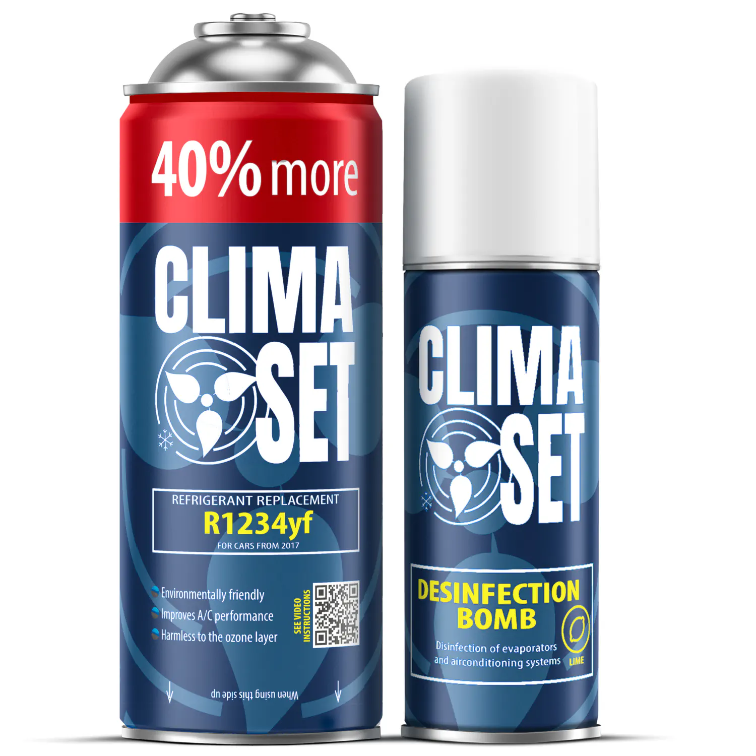 5905997711838 ClimaSet Plin&ulje R1234yf (235g), Perfect Disinfection Bomb Dollar 200 ml - Slika 1