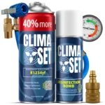 ClimaSet Plin&ulje R1234yf (235g), Crijevo s manometrom, Adapter R1234yf, Perfect Disinfection Bomb Dollar 200 ml