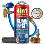 ClimaSet 4in1 R134a (235g), Crijevo s manometrom, Adapter HP/LP, Latarka UV