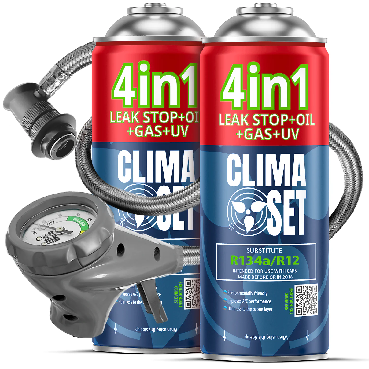 5905997718332 ClimaSet 2x 4in1 R134a (2x 235g), Ispusno crijevo - Slika 1