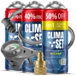 ClimaSet 3in1 R1234yf, 2x Plin&ulje R1234yf (3x 235g), Odvodno crijevo s manometrom Adapter R1234yf